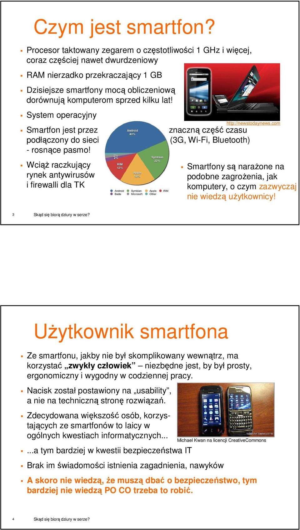 kilku lat! System operacyjny Smartfon jest przez podłączony do sieci - rosnące pasmo!