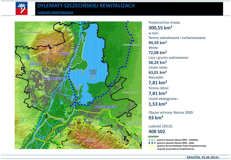 zadrzewione: 58,24 km² Użytki rolne: 63,01 km² Nieużytki: 7,81 km² Tereny różne: 7,81