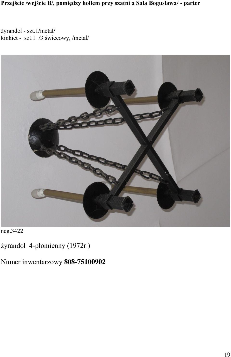 1/metal/ kinkiet - szt.1 /3 świecowy, /metal/ neg.