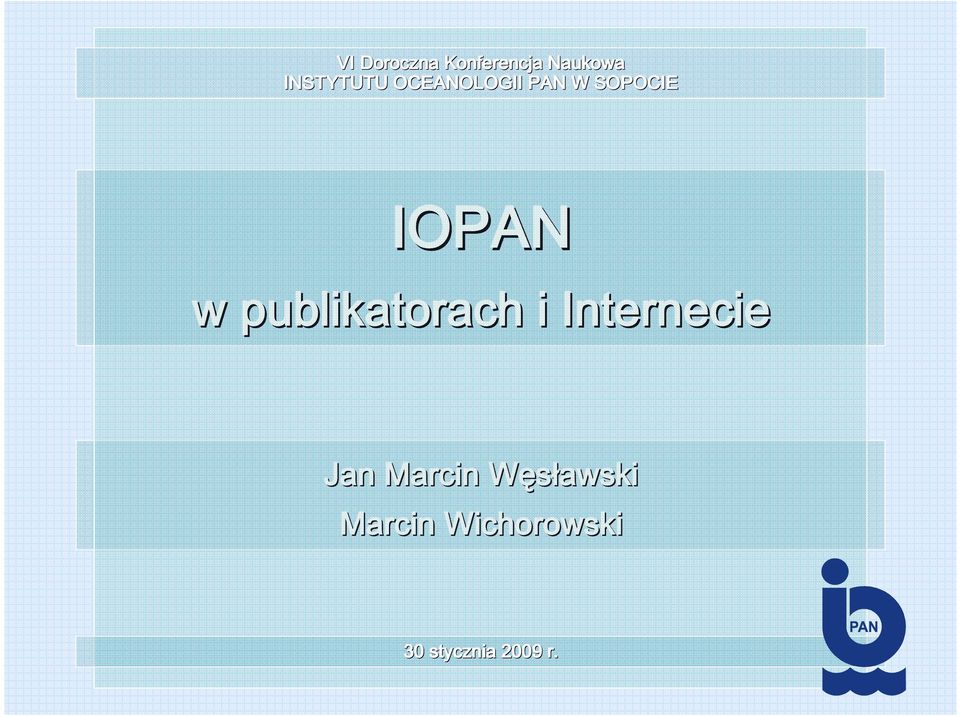 IOPAN w publikatorach i Internecie Jan