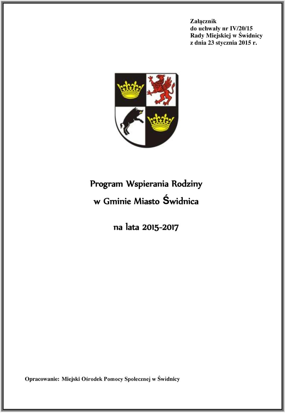 Program Wspierania Rodziny w Gminie Miasto Świdnica