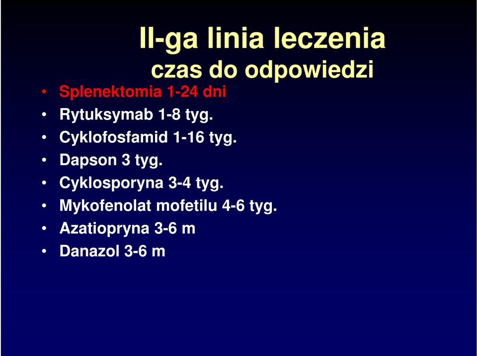 Cyklofosfamid 1-16 tyg. Dapson 3 tyg.