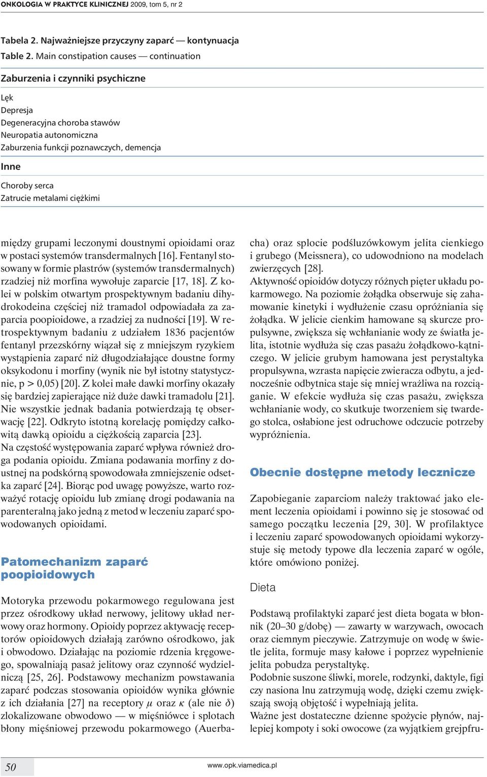 Zatrucie metalami ciężkimi między grupami leczonymi doustnymi opioidami oraz w postaci systemów transdermalnych [16].