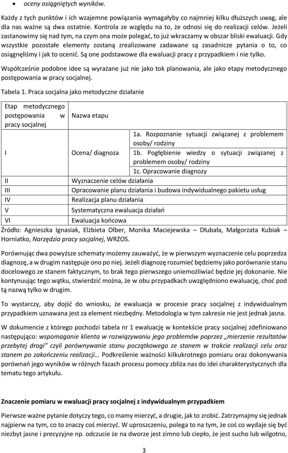 Gdy wszystkie pozostałe elementy zostaną zrealizowane zadawane są zasadnicze pytania o to, co osiągnęliśmy i jak to ocenić. Są one podstawowe dla ewaluacji pracy z przypadkiem i nie tylko.