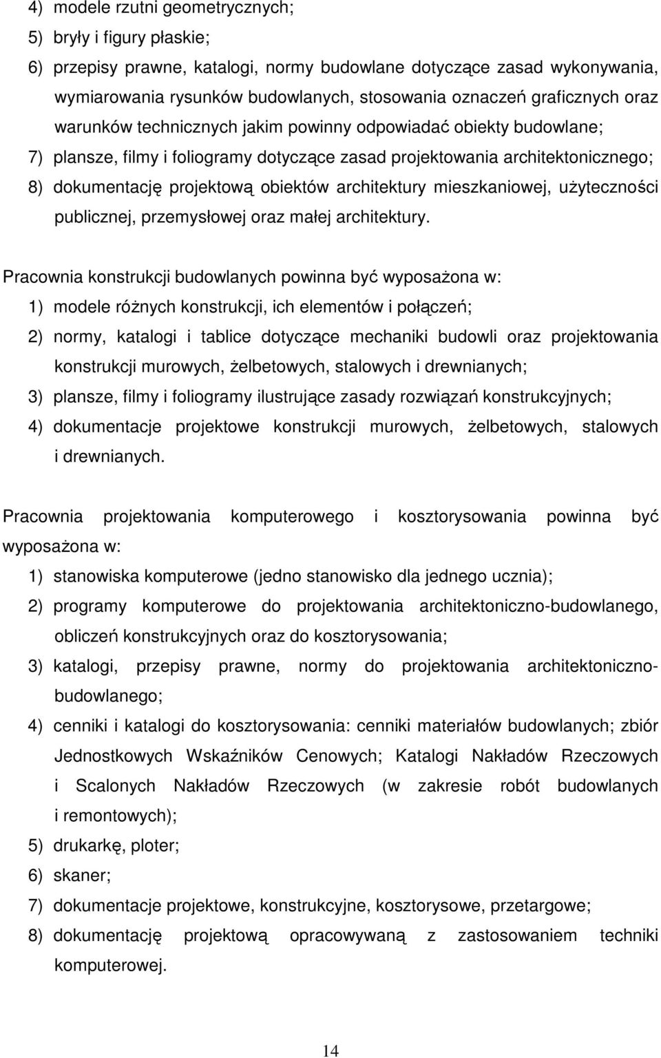 architektury mieszkaniowej, uŝyteczności publicznej, przemysłowej oraz małej architektury.