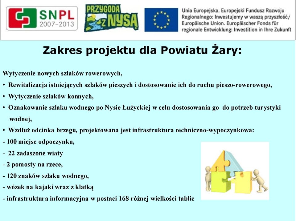 turystyki wodnej, Wzdłuż odcinka brzegu, projektowana jest infrastruktura techniczno-wypoczynkowa: - 100 miejsc odpoczynku, - 22 zadaszone