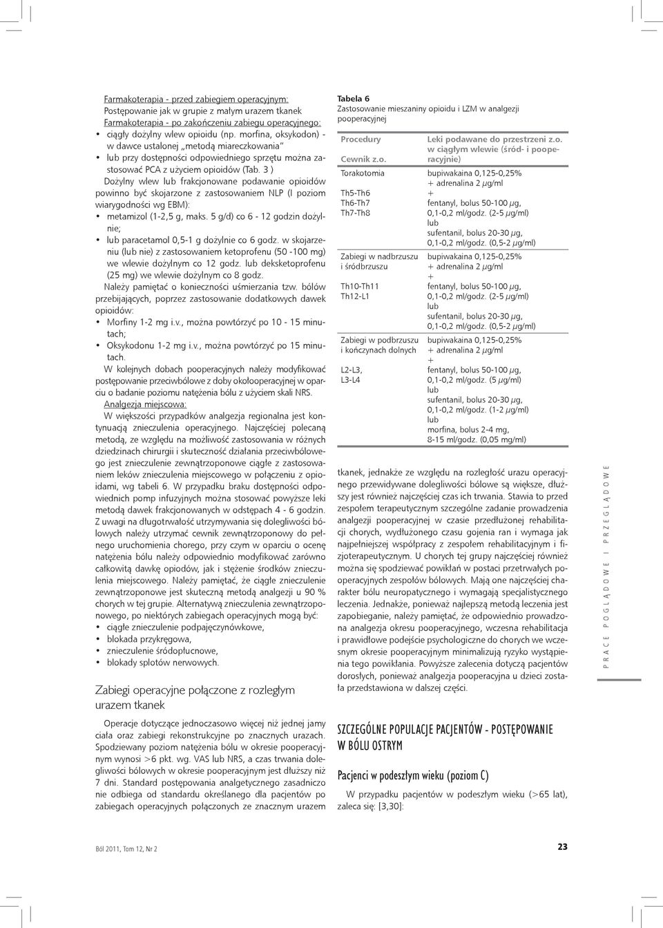 3 ) Dożylny wlew lub frakcjonowane podawanie opioidów powinno być skojarzone z zastosowaniem NLP (I poziom wiarygodności wg EBM): metamizol (1-2,5 g, maks.