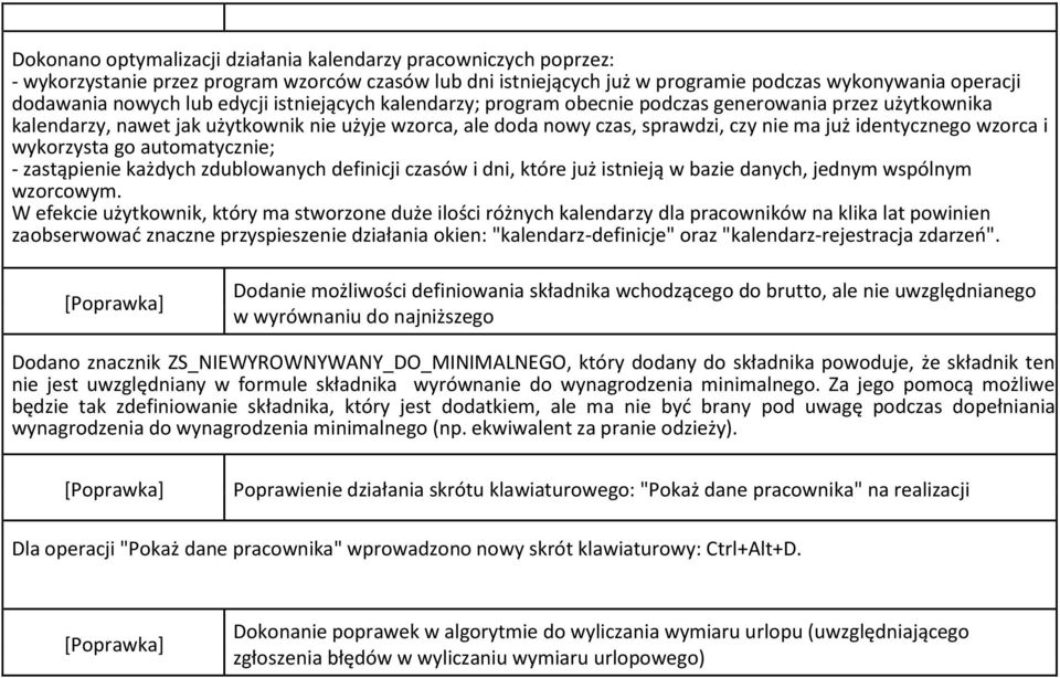 wzorca i wykorzysta go automatycznie; - zastąpienie każdych zdublowanych definicji czasów i dni, które już istnieją w bazie danych, jednym wspólnym wzorcowym.