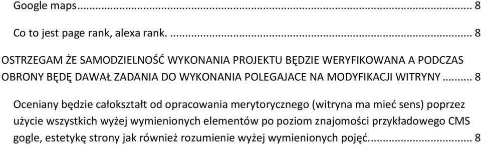 WYKONANIA POLEGAJACE NA MODYFIKACJI WITRYNY.