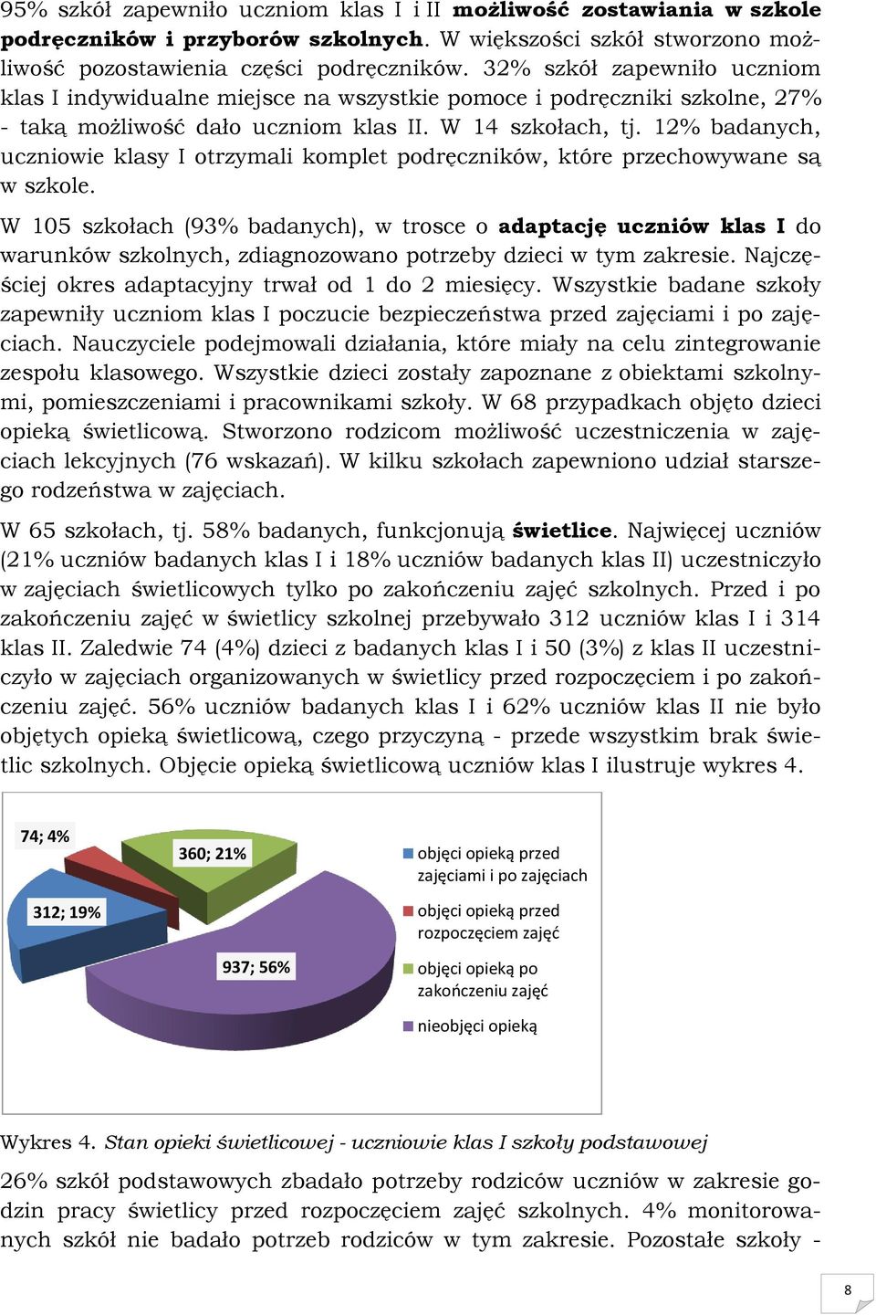 2% badanych, uczniowie klasy I otrzymali komplet podręczników, które przechowywane są w szkole.