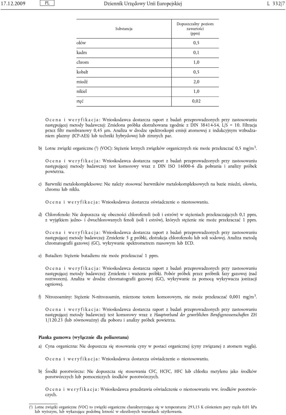 a : Wnioskodawca dostarcza raport z badań przeprowadzonych przy zastosowaniu następującej metody badawczej: Zmielona próbka ekstrahowana zgodnie z DIN 38414-S4, L/S = 10.