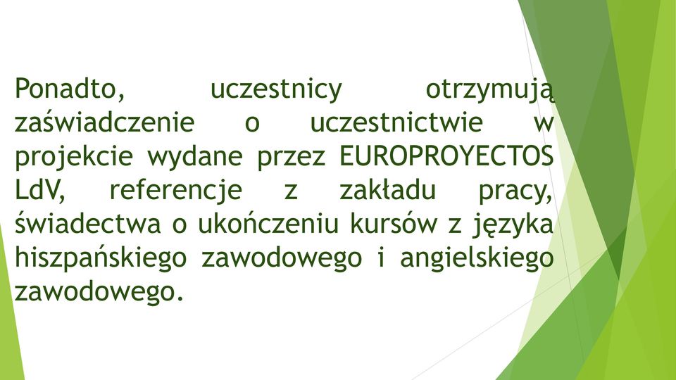 LdV, referencje z zakładu pracy, świadectwa o