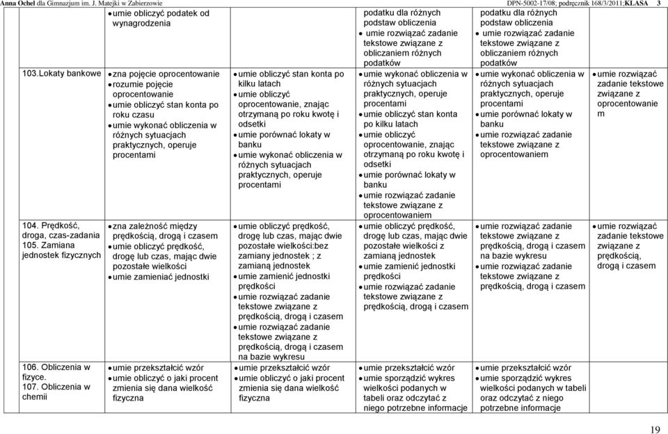 Prędkość, droga, czas-zadania 105. Zamiana jednostek fizycznych 106. Obliczenia w fizyce. 107.