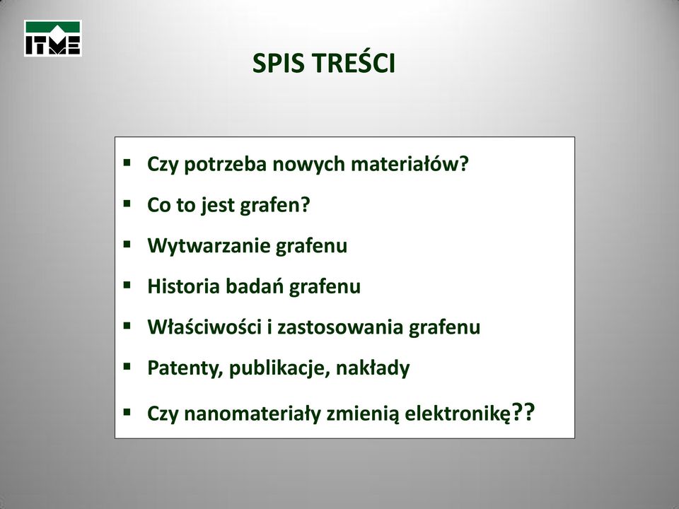 Wytwarzanie grafenu Historia badań grafenu