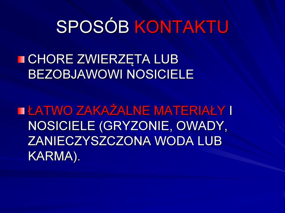 ZAKAŻALNE MATERIAŁY I NOSICIELE