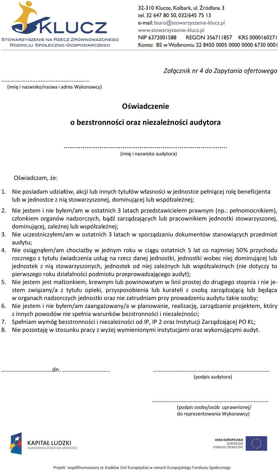 Nie jestem i nie byłem/am w ostatnich 3 latach przedstawicielem prawnym (np.