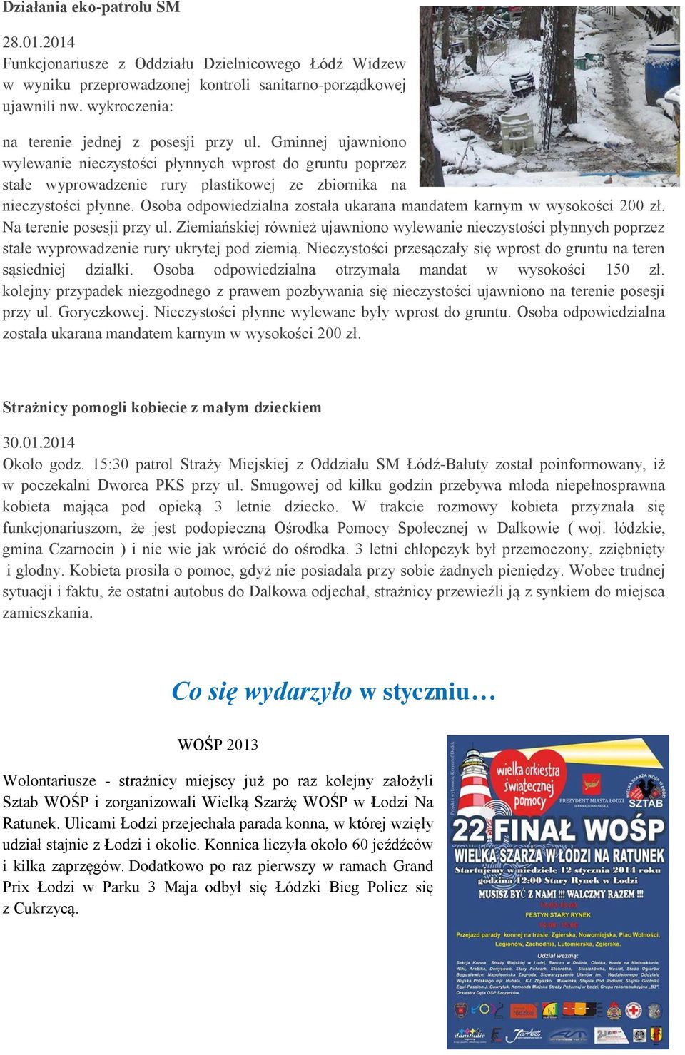 Osoba odpowiedzialna została ukarana mandatem karnym w wysokości 200 zł. Na terenie posesji przy ul.