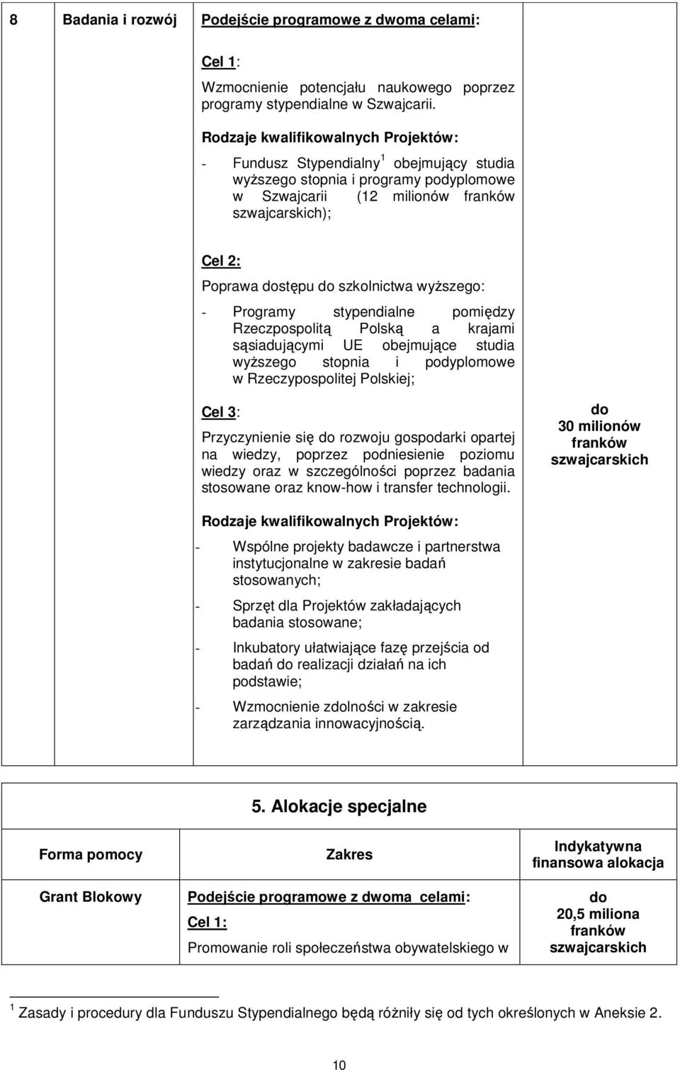 Rzeczpospolitą Polską a krajami sąsiadującymi UE obejmujące studia wyŝszego stopnia i podyplomowe w Rzeczypospolitej Polskiej; Cel 3: Przyczynienie się rozwoju gospodarki opartej na wiedzy, poprzez