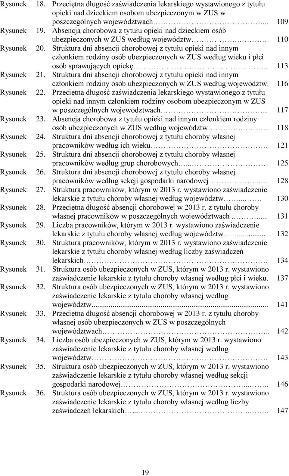 Absencja chorobowa z tytułu opieki nad dzieckiem osób ubezpieczonych w ZUS według województw.... 110 20.