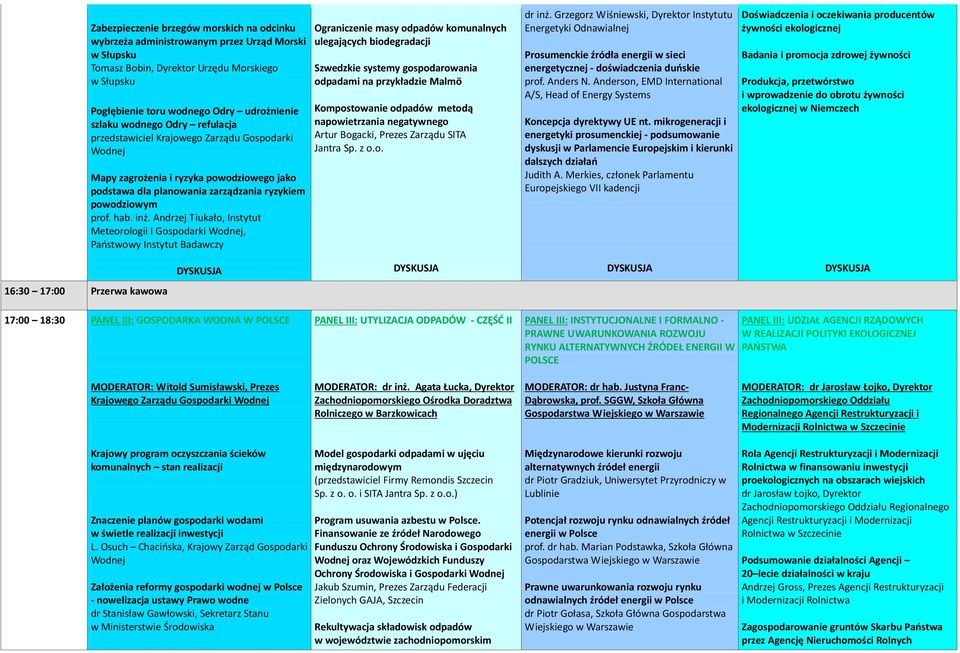 Andrzej Tiukało, Instytut Meteorologii I Gospodarki, Państwowy Instytut Badawczy Ograniczenie masy odpadów komunalnych ulegających biodegradacji Szwedzkie systemy gospodarowania odpadami na