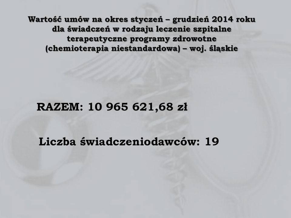 programy zdrowotne (chemioterapia niestandardowa) woj.