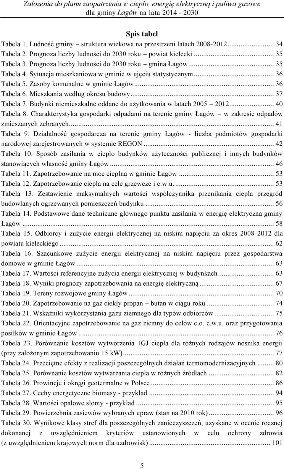 Mieszkania według okresu budowy... 37 Tabela 7. Budynki niemieszkalne oddane do użytkowania w latach 2005 2012... 40 Tabela 8.