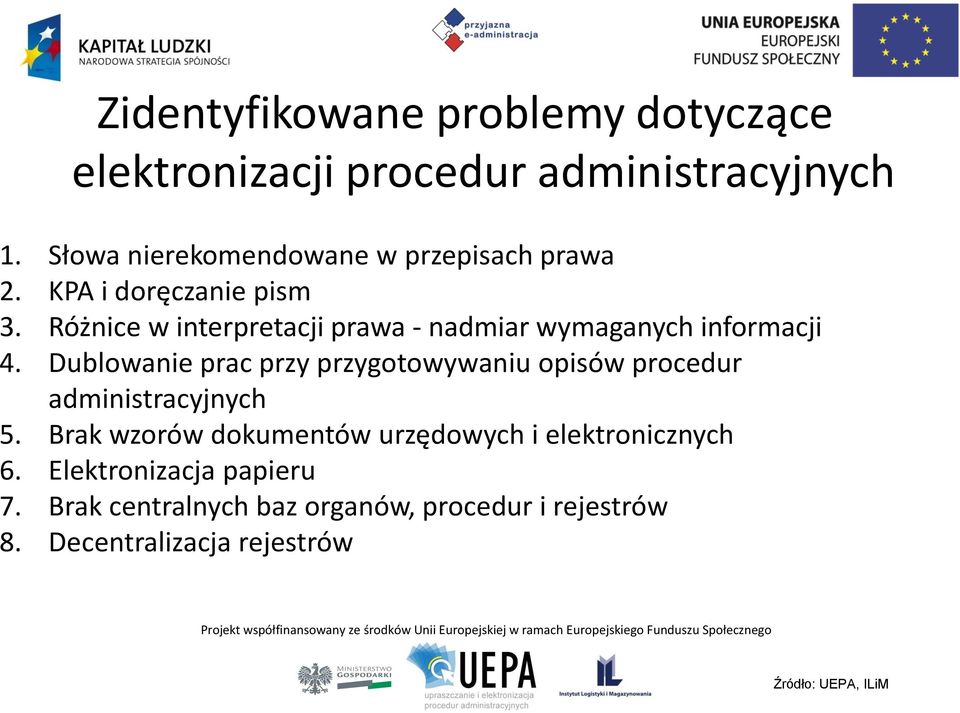 Różnice w interpretacji prawa - nadmiar wymaganych informacji 4.