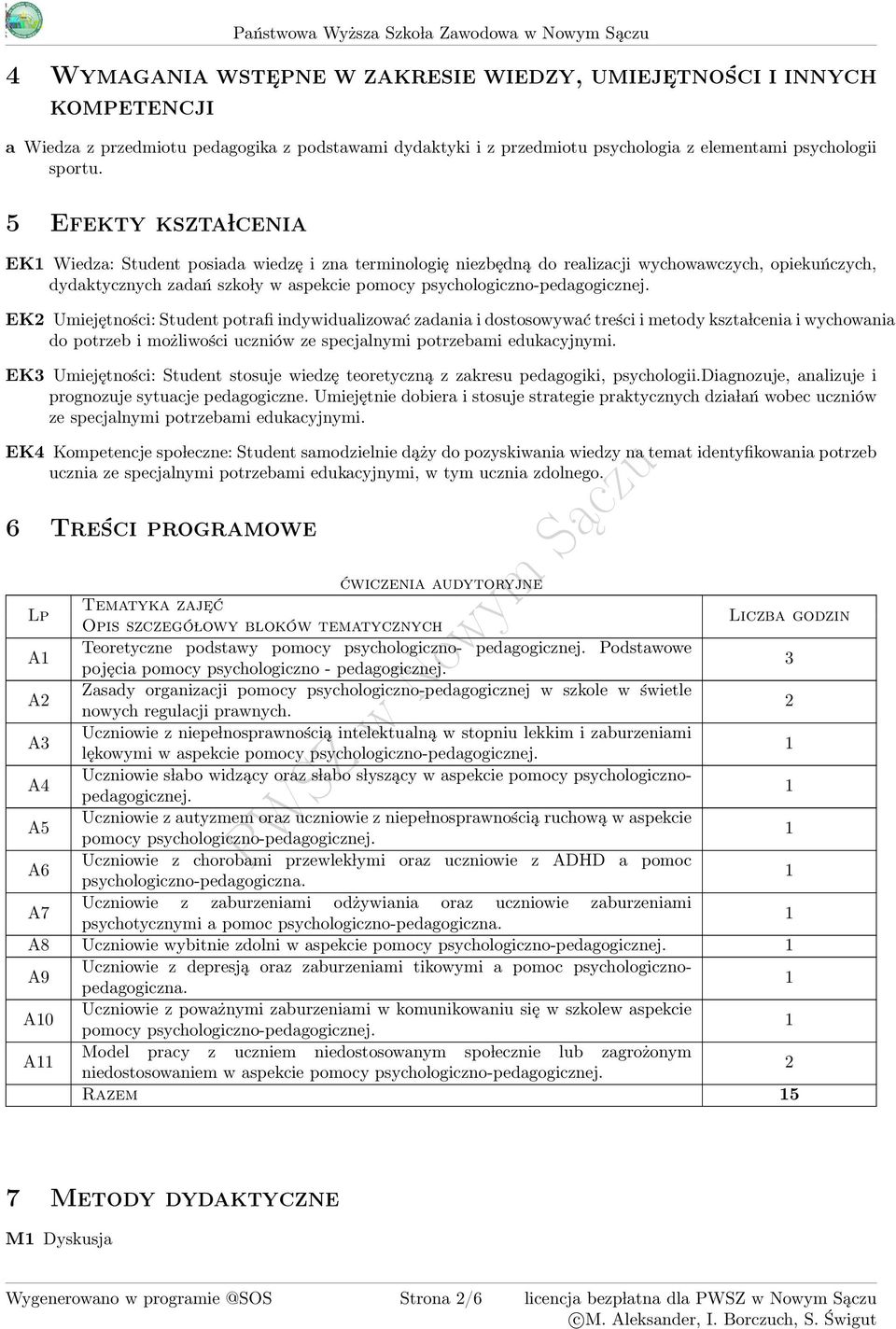 psychologiczno-pedagogicznej.