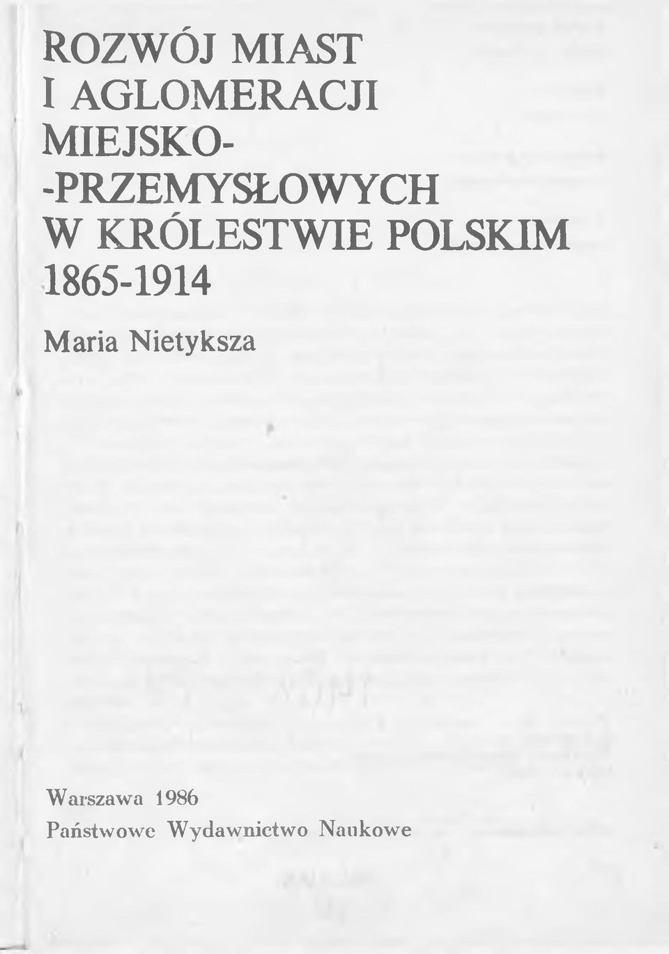 1865-1914 Maria Nietyksza Warszawa