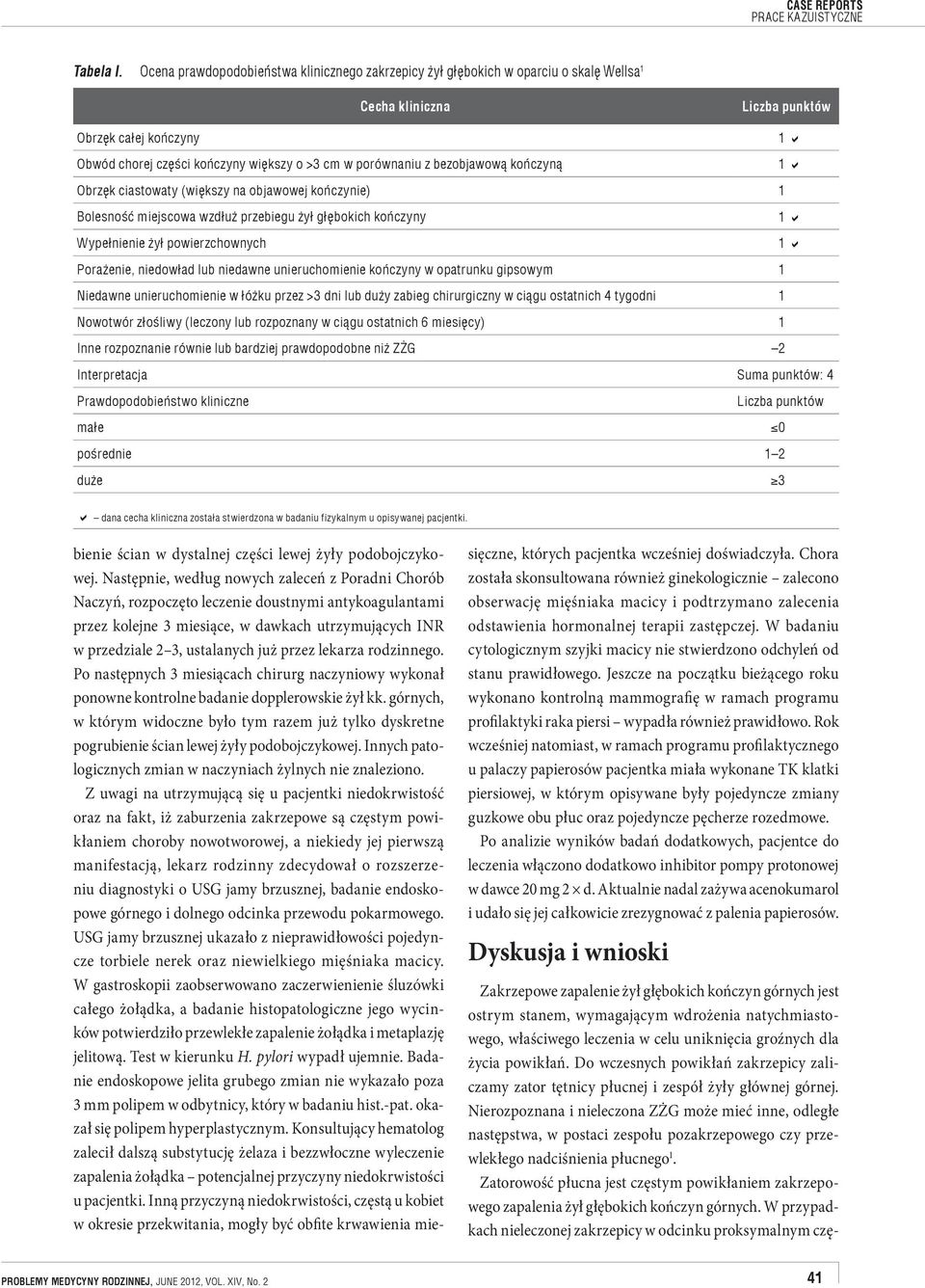 lekarza rodzinnego. Po następnych 3 miesiącach chirurg naczyniowy wykonał ponowne kontrolne badanie dopplerowskie żył kk.