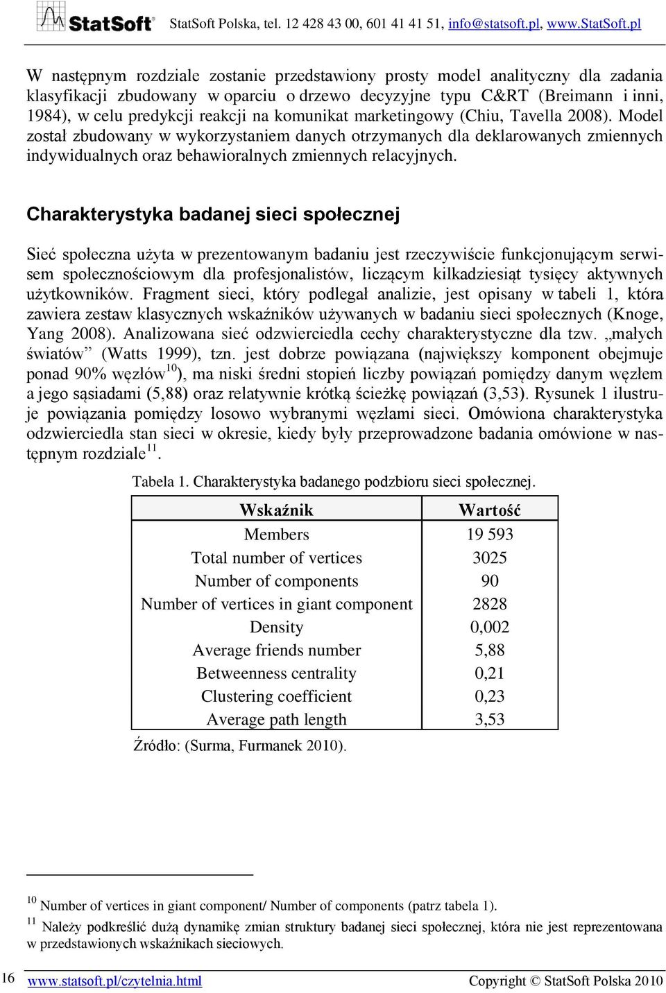 Charakterystyka badanej sieci społecznej Sieć społeczna użyta w prezentowanym badaniu jest rzeczywiście funkcjonującym serwisem społecznościowym dla profesjonalistów, liczącym kilkadziesiąt tysięcy