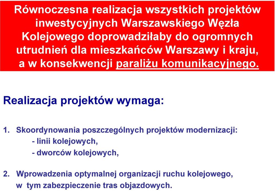 Realizacja projektów wymaga: 1.