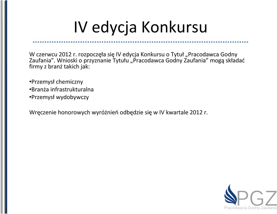 Wnioski o przyznanie Tytułu Pracodawca Godny Zaufania mogą składać firmy z branż