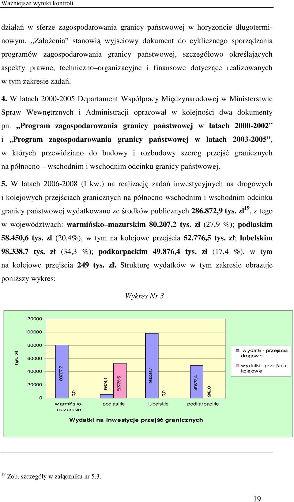 dotyczące realizowanych w tym zakresie zadań. 4. W latach 2000-2005 Departament Współpracy Międzynarodowej w Ministerstwie Spraw Wewnętrznych i Administracji opracował w kolejności dwa dokumenty pn.