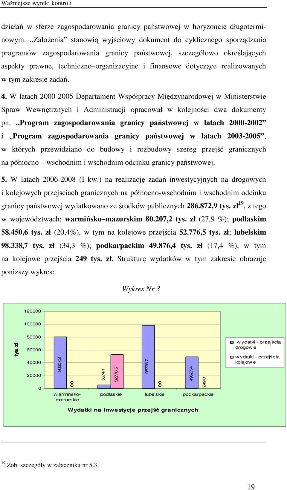 dotyczące realizowanych w tym zakresie zadań. 4. W latach 2000-2005 Departament Współpracy Międzynarodowej w Ministerstwie Spraw Wewnętrznych i Administracji opracował w kolejności dwa dokumenty pn.