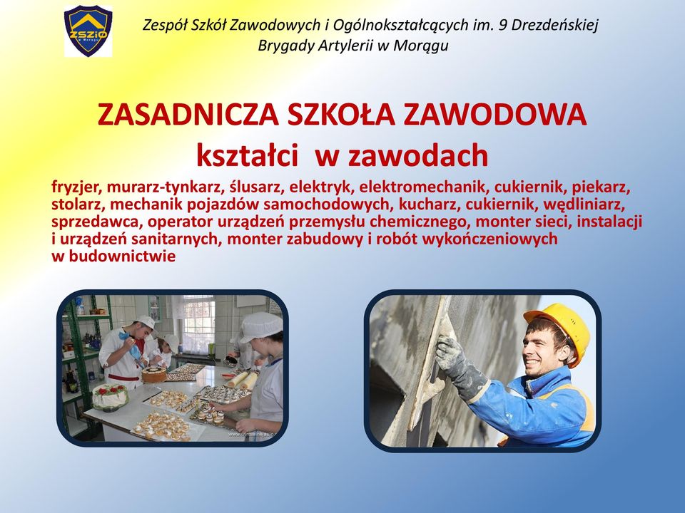 samochodowych, kucharz, cukiernik, wędliniarz, sprzedawca, operator urządzeń przemysłu