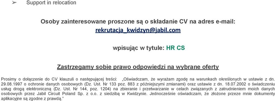 2002 o świadczeniu usług drogą elektroniczną (Dz. Ust. Nr 144, poz.