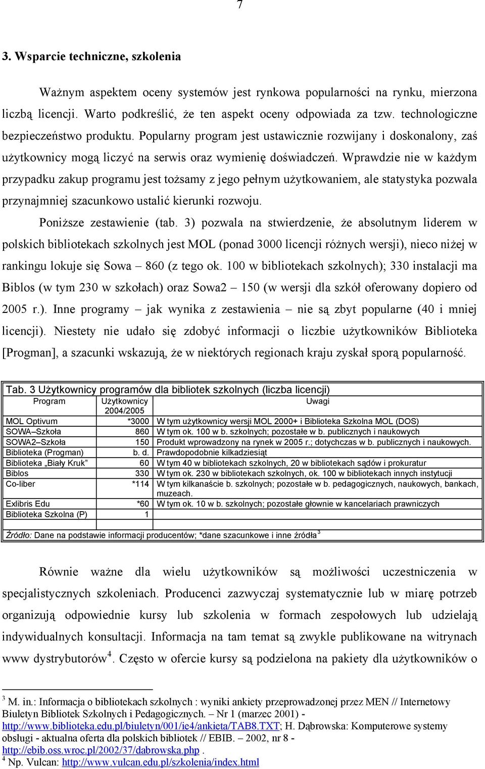 Wprawdzie nie w każdym przypadku zakup programu jest tożsamy z jego pełnym użytkowaniem, ale statystyka pozwala przynajmniej szacunkowo ustalić kierunki rozwoju. Poniższe zestawienie (tab.