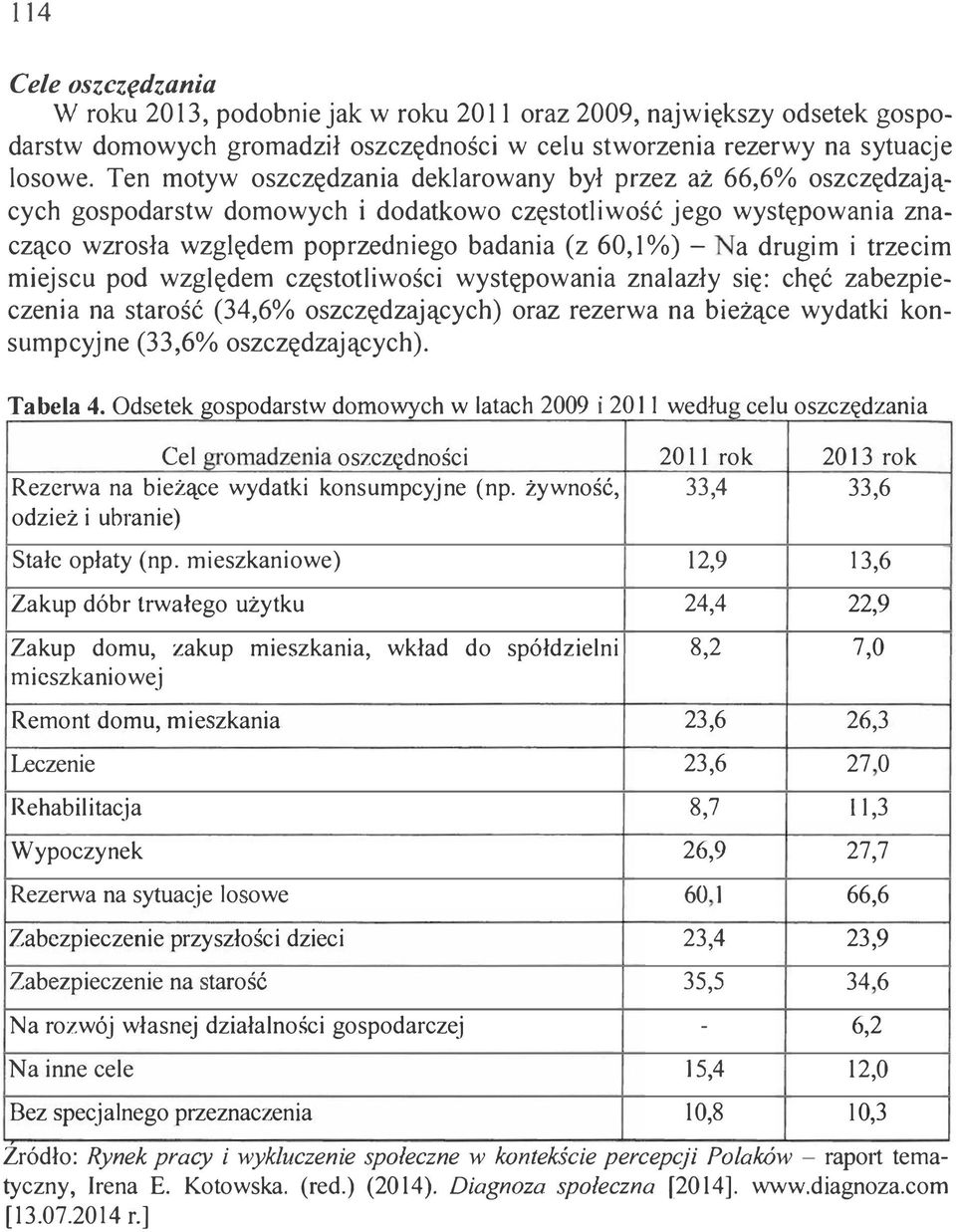 drugim i trzecim miejscu pod względem częstotliwości występowania znalazły się: chęć zabezpieczeni a na starość (34,6% oszczędzających) oraz rezerwa na bieżące wydatki konsumpcyjne (33,6%