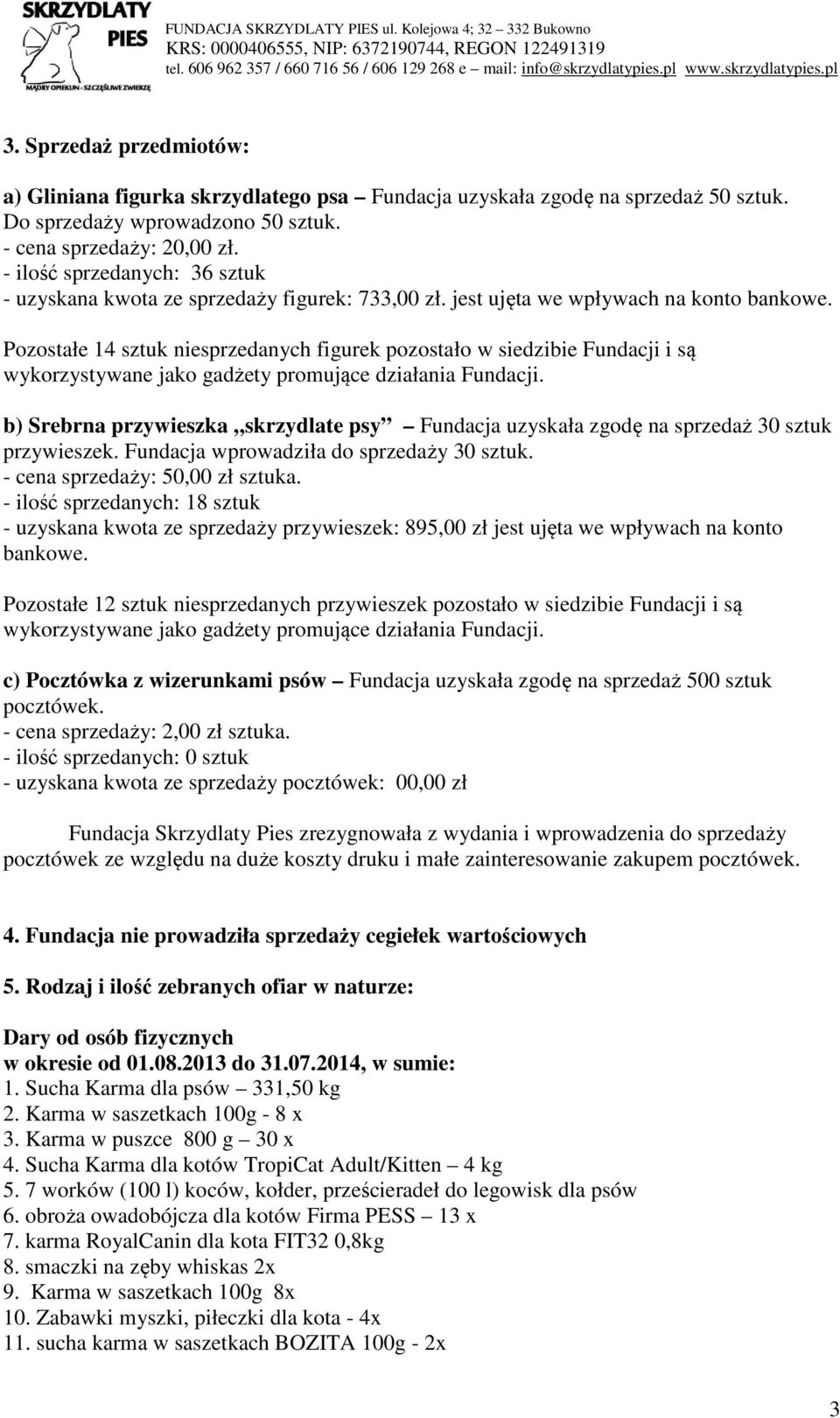 Pozostałe 14 sztuk niesprzedanych figurek pozostało w siedzibie Fundacji i są wykorzystywane jako gadżety promujące działania Fundacji.