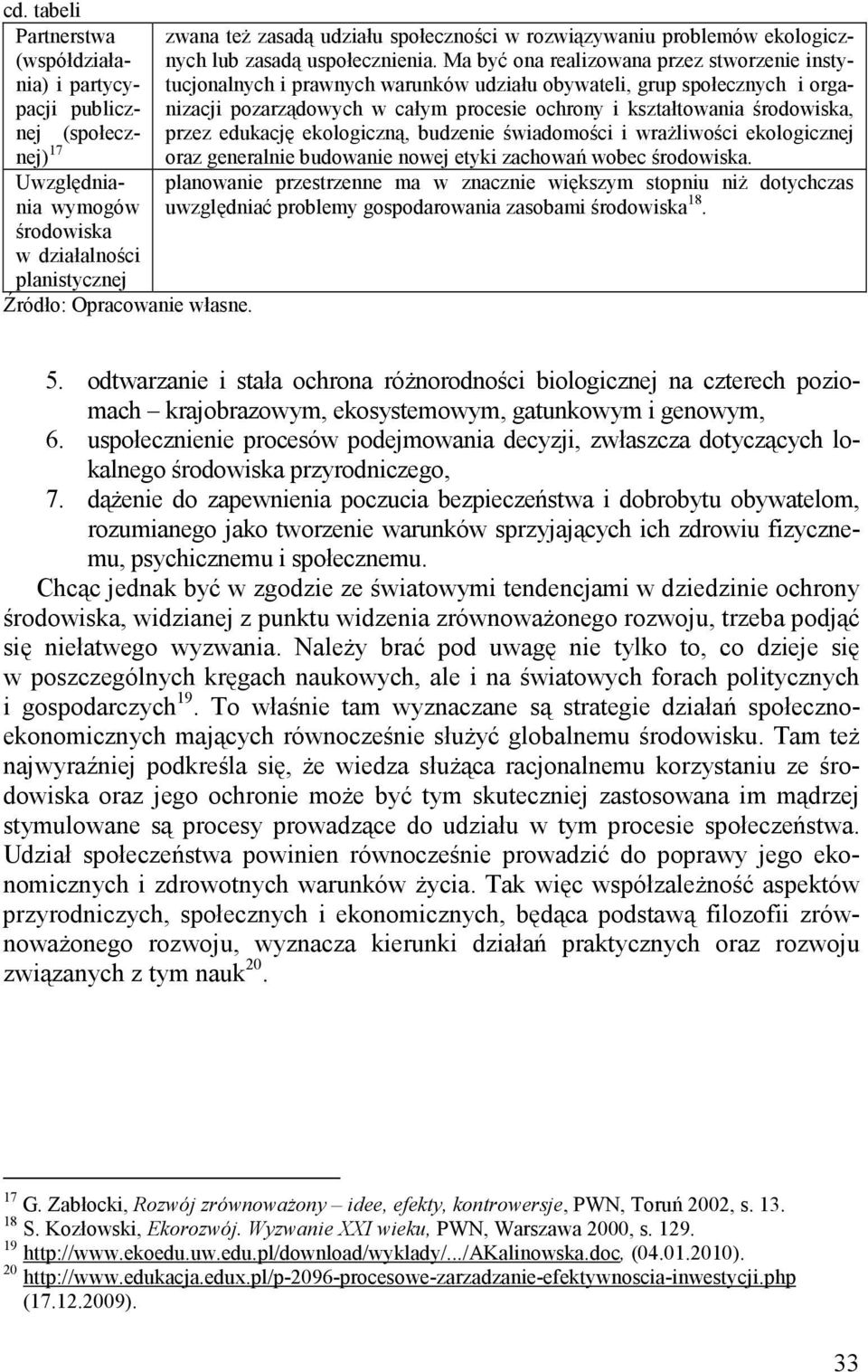 Ma być ona realizowana przez stworzenie instytucjonalnych i prawnych warunków udziału obywateli, grup społecznych i organizacji pozarządowych w całym procesie ochrony i kształtowania środowiska,