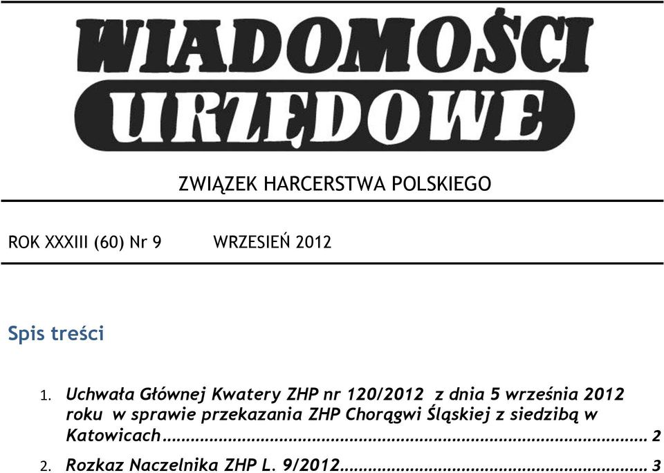 Uchwała Głównej Kwatery ZHP nr 120/2012 z dnia 5 września 2012