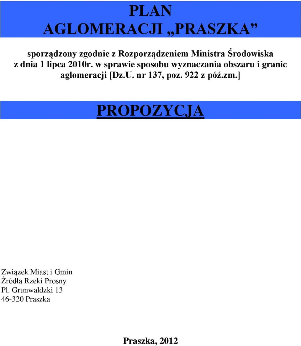 w sprawie sposobu wyznaczania obszaru i granic aglomeracji [Dz.U.