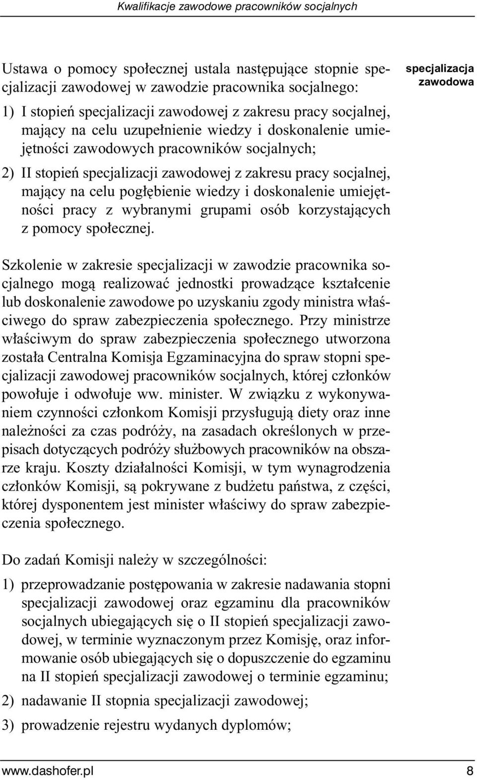 tnoêci pracy z wybranymi grupami osób korzystajàcych z pomocy spo ecznej.