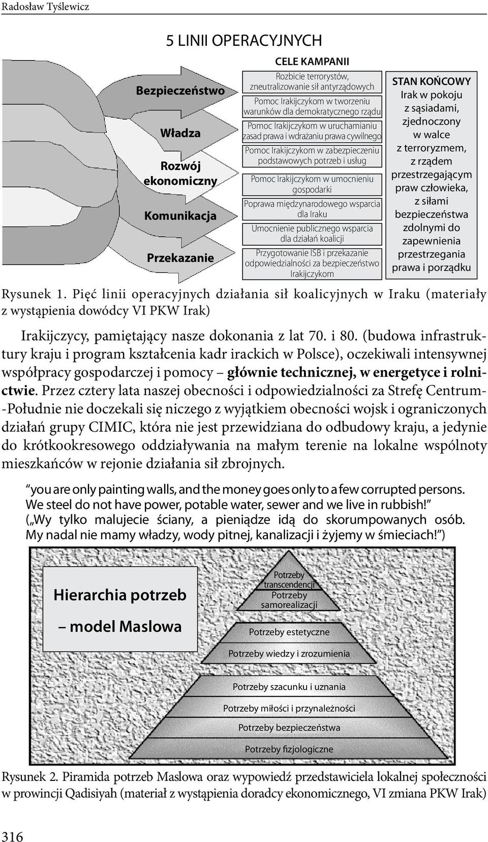 Irakijczykom w umocnieniu gospodarki Poprawa międzynarodowego wsparcia dla Iraku Umocnienie publicznego wsparcia dla działań koalicji Przygotowanie ISB i przekazanie odpowiedzialności za