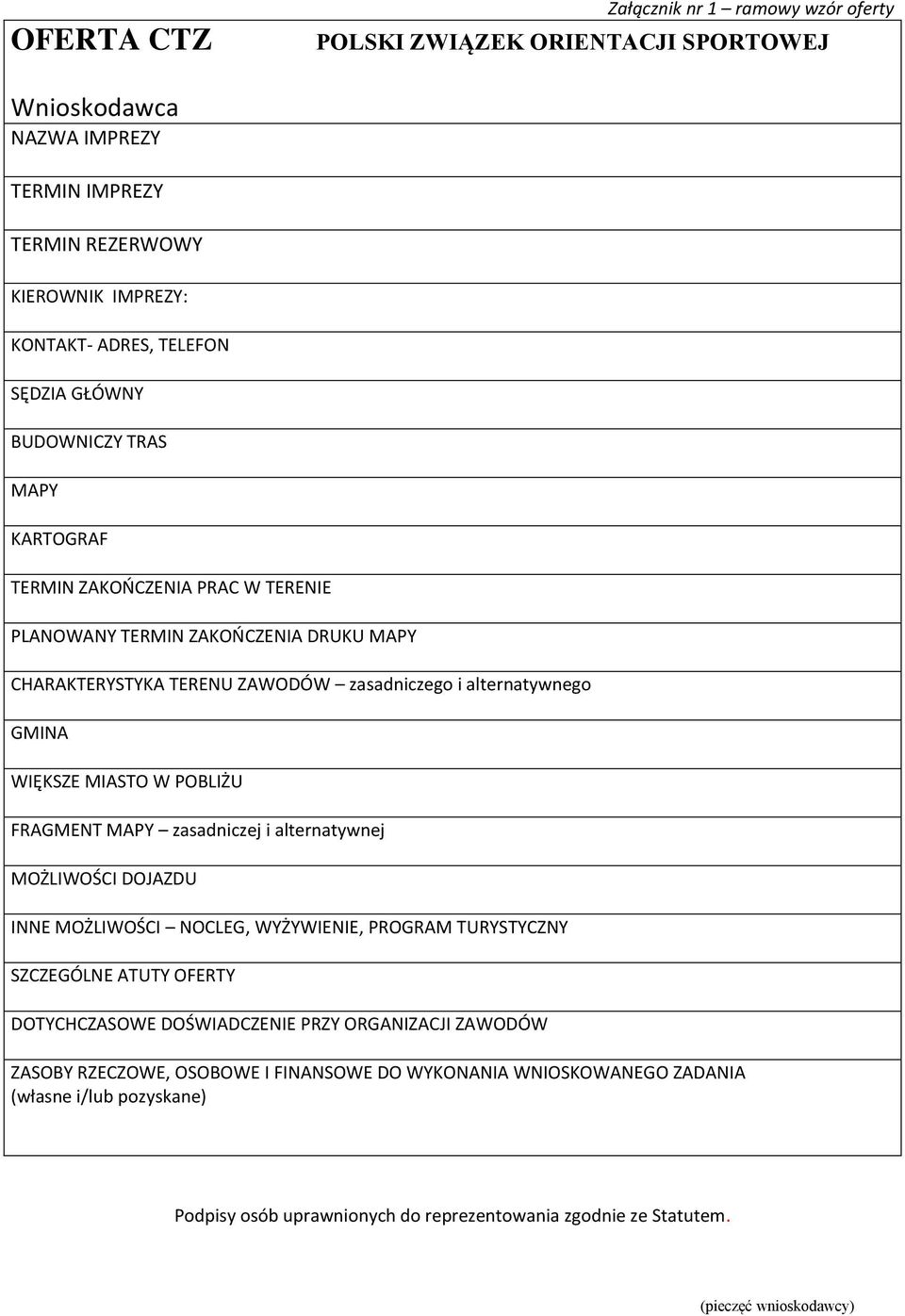 W POBLIŻU FRAGMENT MAPY zasadniczej i alternatywnej MOŻLIWOŚCI DOJAZDU INNE MOŻLIWOŚCI NOCLEG, WYŻYWIENIE, PROGRAM TURYSTYCZNY SZCZEGÓLNE ATUTY OFERTY DOTYCHCZASOWE DOŚWIADCZENIE PRZY