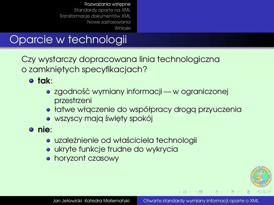 tak: zgodność wymiany informacji w ograniczonej przestrzeni łatwe właczenie do