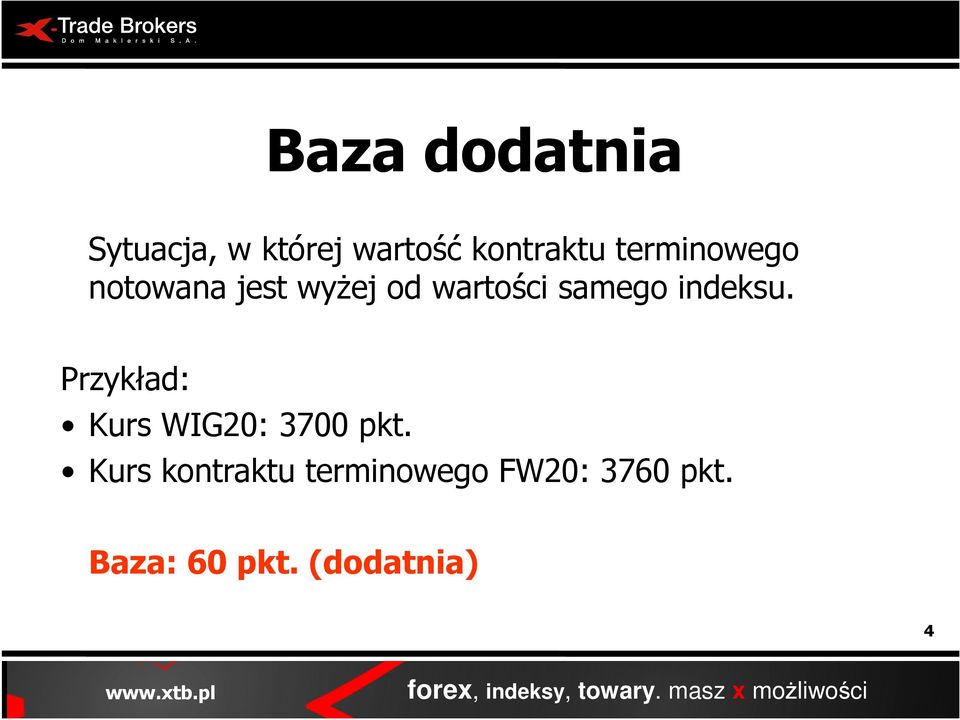 indeksu. Przykład: Kurs WIG20: 3700 pkt.