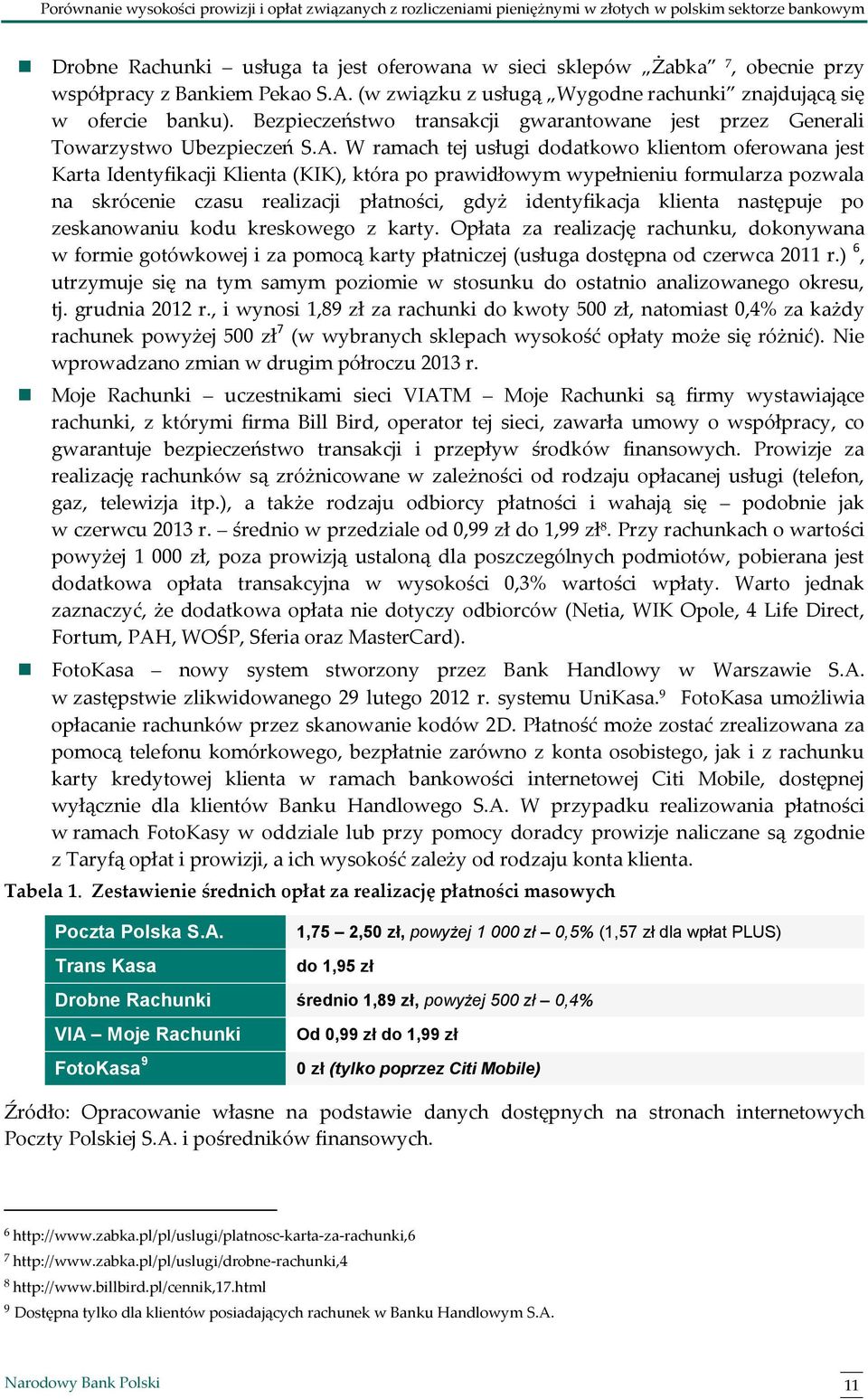 W ramach tej usługi dodatkowo klientom oferowana jest Karta Identyfikacji Klienta (KIK), która po prawidłowym wypełnieniu formularza pozwala na skrócenie czasu realizacji płatności, gdyż