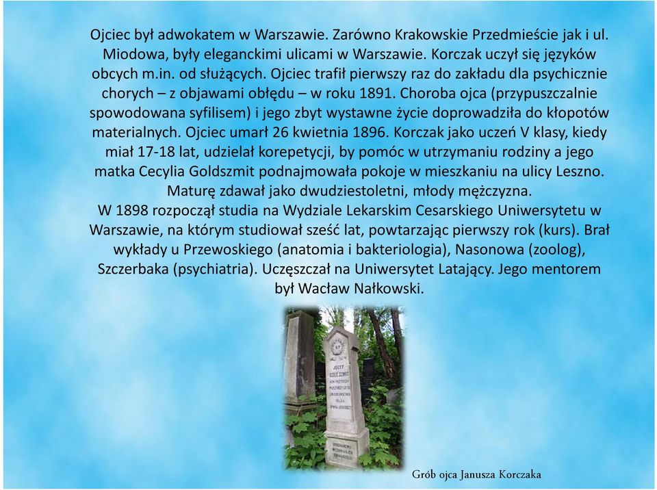 Choroba ojca (przypuszczalnie spowodowana syfilisem) i jego zbyt wystawne życie doprowadziła do kłopotów materialnych. Ojciec umarł 26 kwietnia 1896.